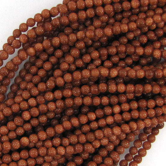 Goldstone Round Beads 14.5" Strand Sandstone 2mm 3mm 4mm 6mm 8mm 10mm 12mm