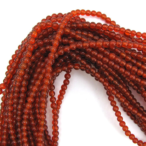 Natural Star Cut Faceted Carnelian Round Beads Gemstone 15" Strand 6mm 8mm 10mm