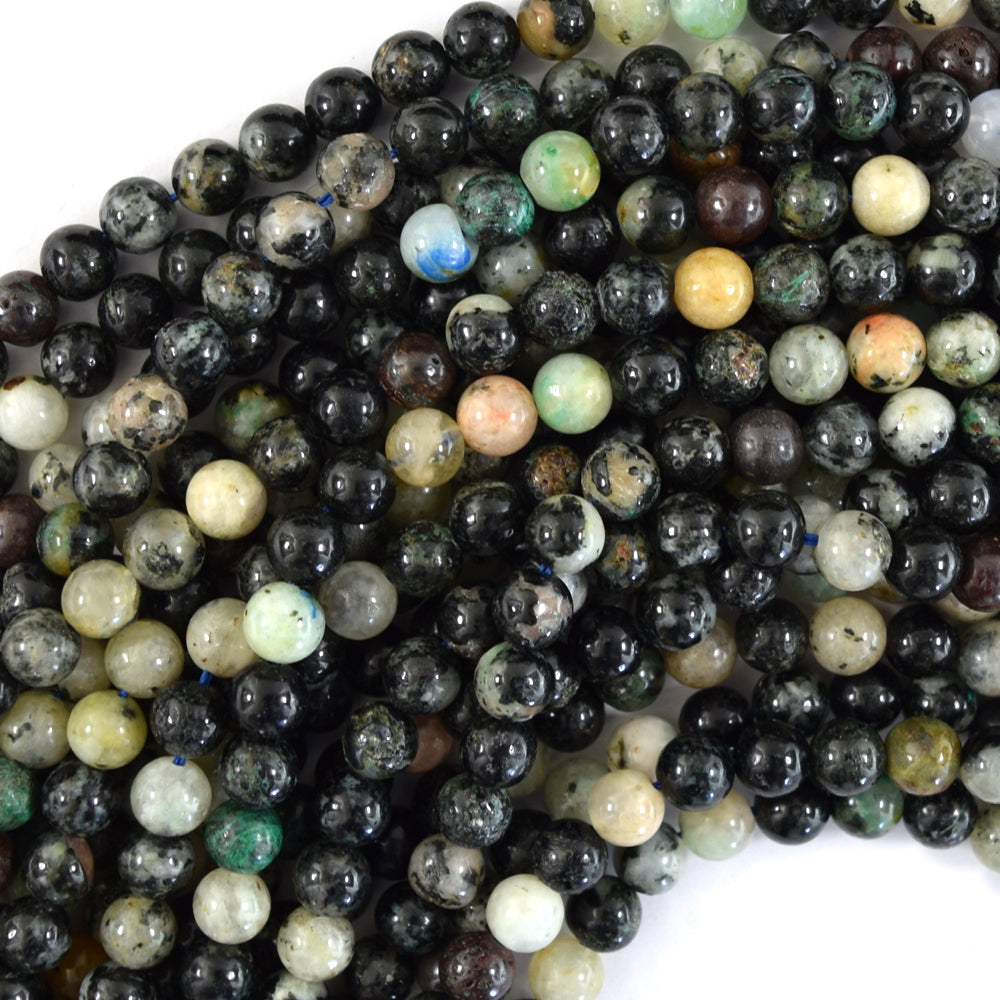 Natural Azurite Fynchenite Round Beads Gemstone 15.5