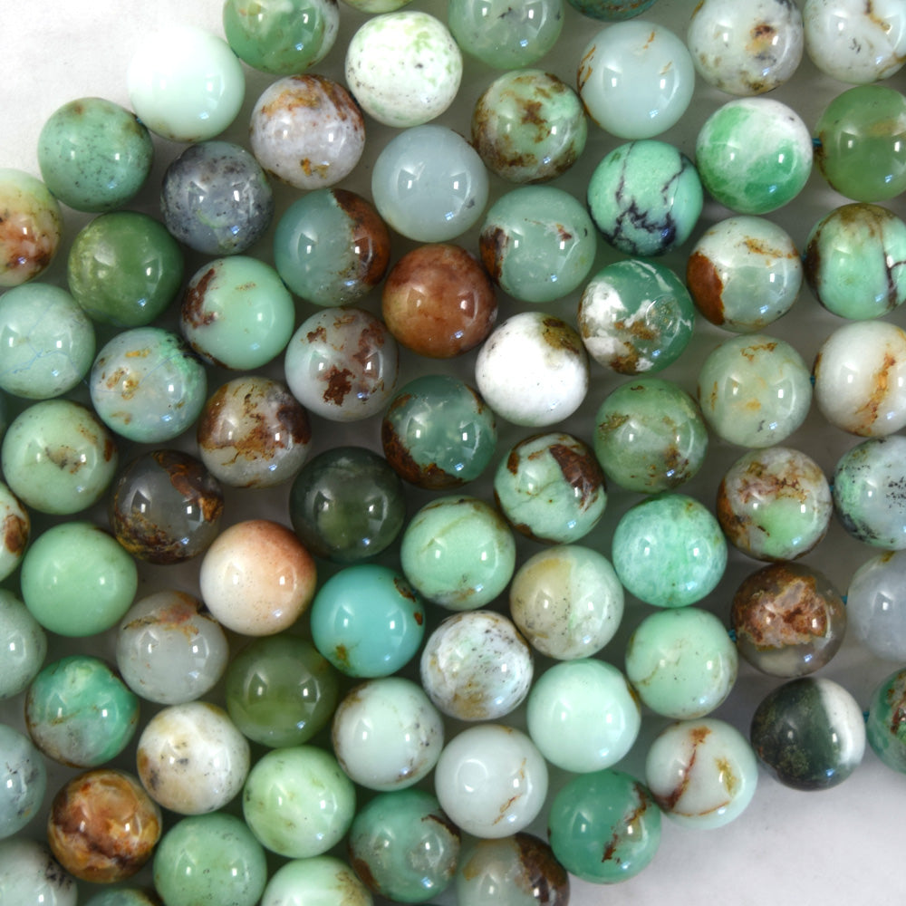 Natural Green Australia Chrysoprase Round Beads Gemstone 15" Strand 6mm 8mm 10mm