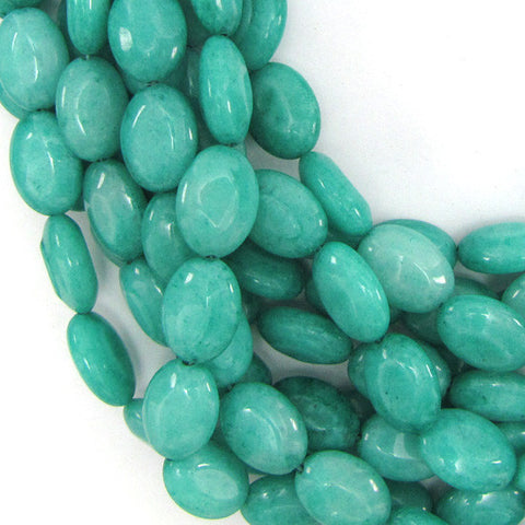 18mm green jade flower beads 15" strand