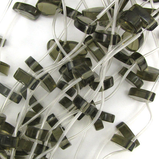 18mm smoky quartz flat teardrop beads 15