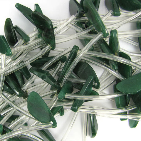 13mm natural green aventurine tube beads 15.5" strand