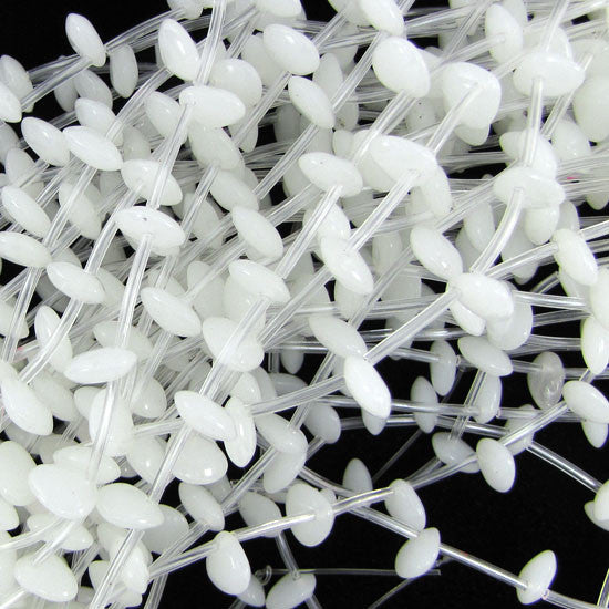 10mm white jade briolette beads 16