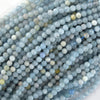 Natural Multicolor Blue Aquamarine Round Beads 15.5