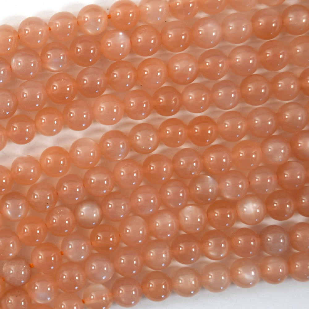 AA Natural Orange Sunstone Round Beads Gemstone 15
