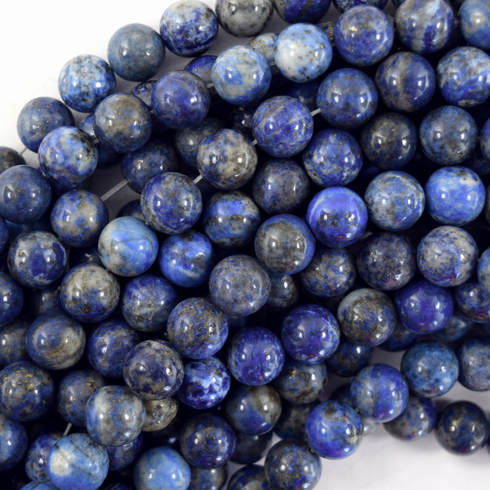 Natural Blue Lapis Lazuli Round Beads 15" Strand 4mm 6mm 8mm 10mm 12mm