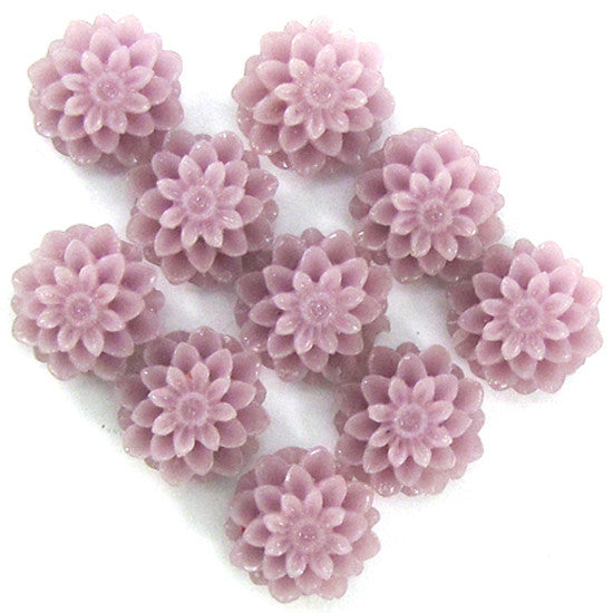 10mm lavender synthetic coral carved chrysanthemum flower pendant bead 10pcs