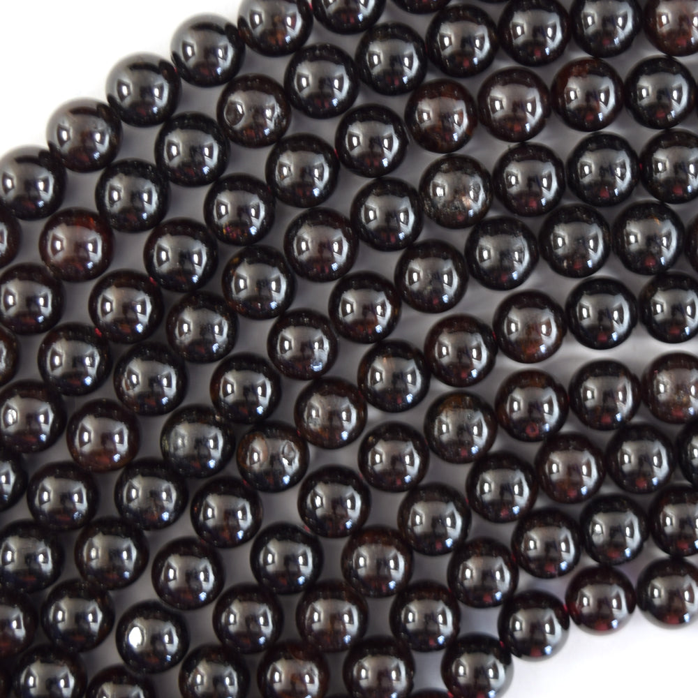Natural Red Garnet Round Beads Gemstone 15" Strand 4mm 6mm 8mm 10mm