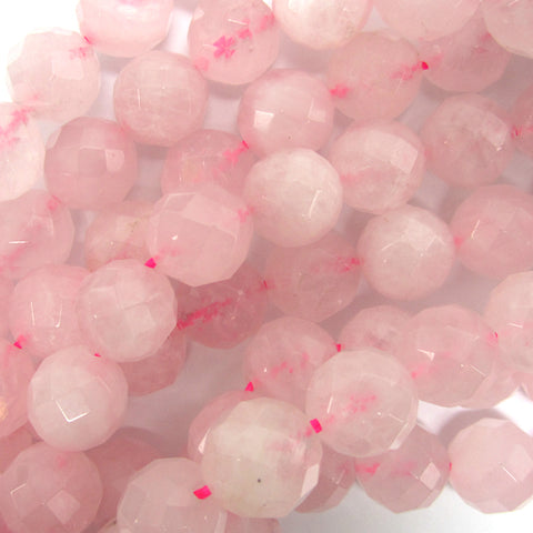 AA Natural Madagascar Pink Rose Quartz Round Beads 15.5" Strand 8mm 10mm S2