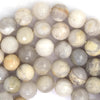 Natural Faceted Cream Crazy Lace Agate Round Beads 15