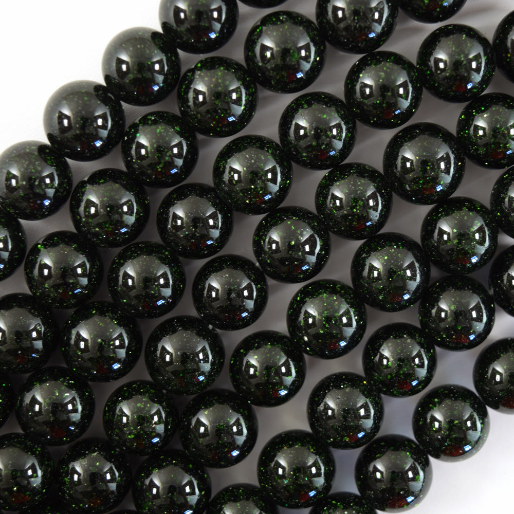 Green Goldstone Round Beads Gemstone 14.5" Strand 4mm 6mm 8mm 10mm 12mm