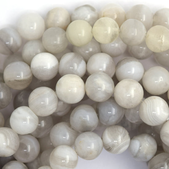 Natural Cream Crazy Lace Agate Round Beads 15" Strand 4mm 6mm 8mm 10mm 12mm