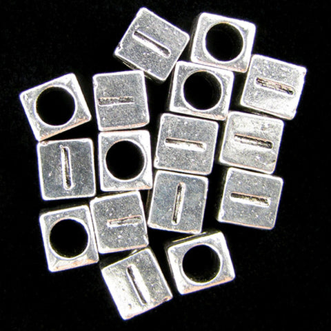 20 7mm pewter alphabet cube bead letter "Y" findings