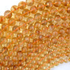 AAA Natural Yellow Citrine Round Beads Gemstone 15