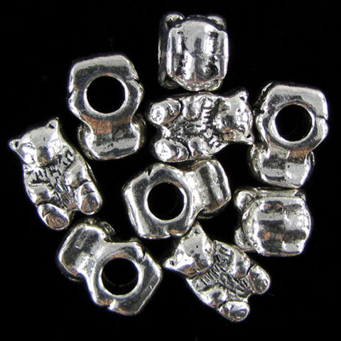 22 25mm silver plated pewter skull beads charm findings