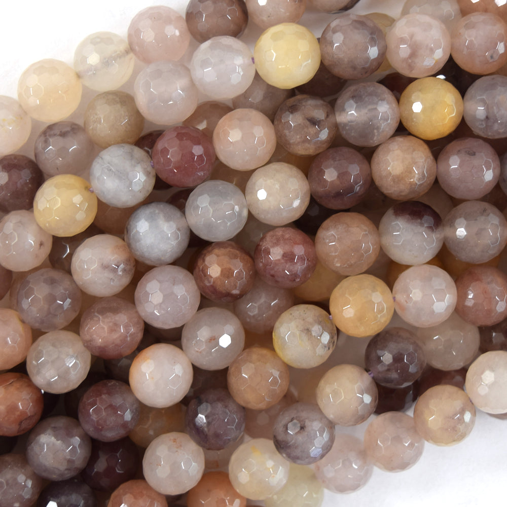 Natural Faceted Lavender Crystal Quartz Round Beads 15" Strand 6mm 8mm 10mm