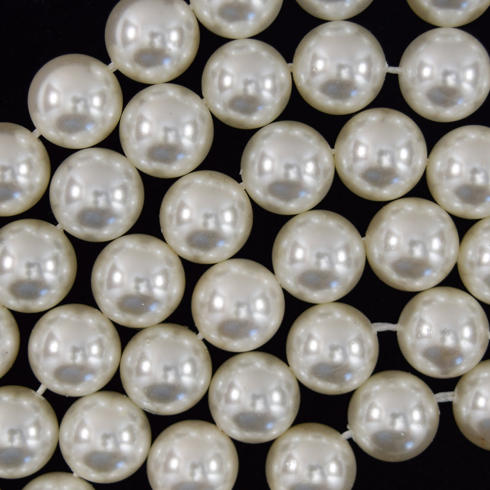 White Shell Pearl Round Beads 15.5" Strand 3mm 4mm 6mm 8mm 10mm 12mm 14mm