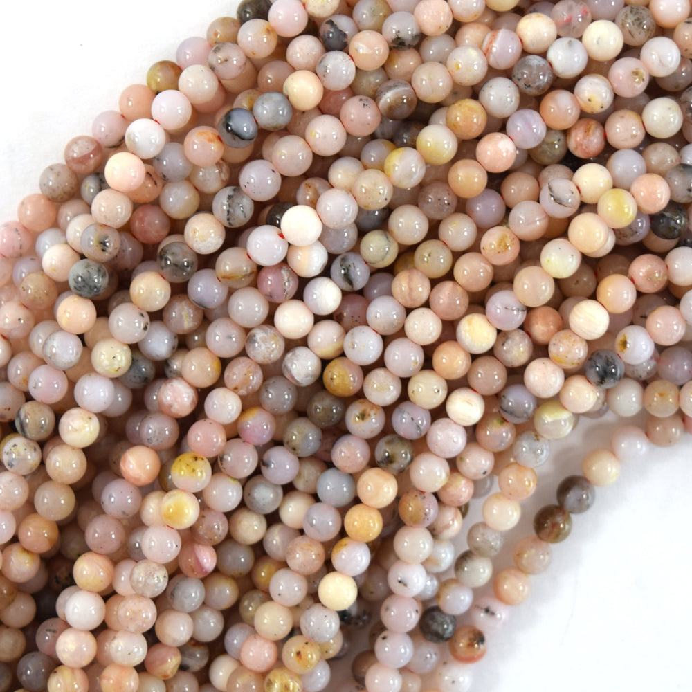Natural Peruvian Pink Opal Round Beads Gemstone 15.5" Strand 4mm 6mm 8mm 10mm S1