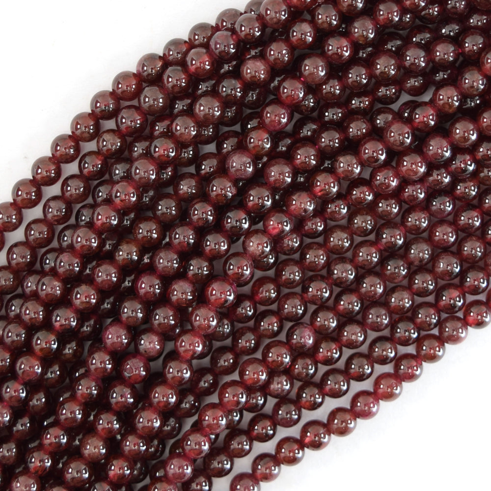 Natural Red Garnet Round Beads Gemstone 15