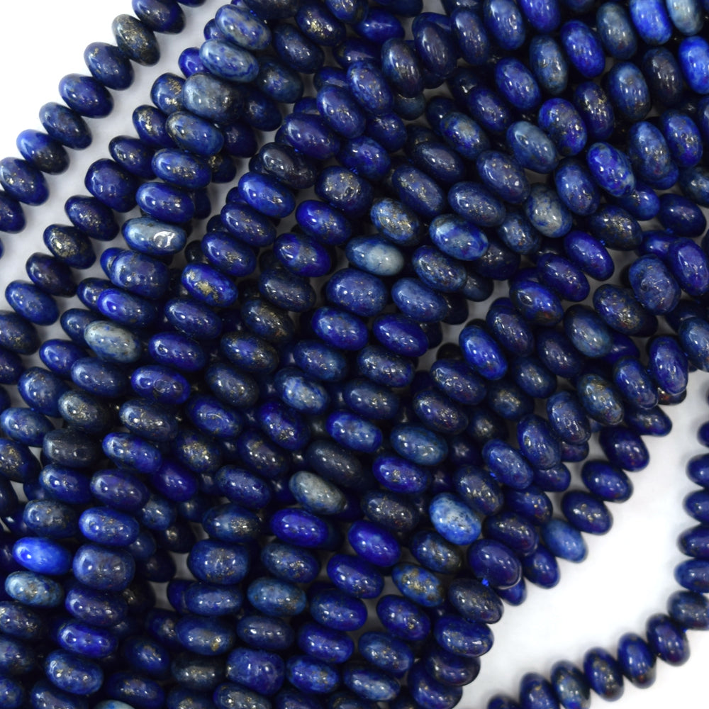 Blue Lapis Lazuli Rondelle Button Beads Gemstone 15