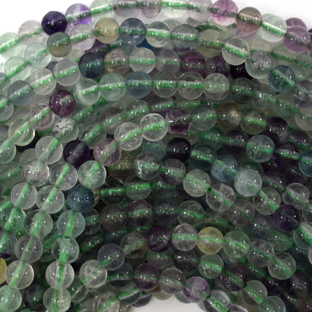 Natural Rainbow Fluorite Round Beads 15
