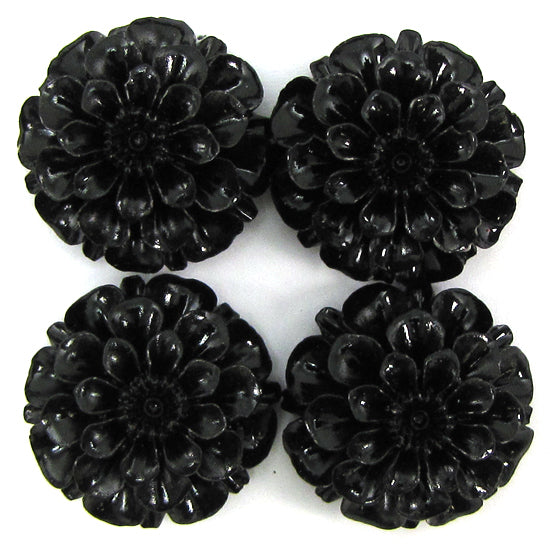 24mm synthetic coral carved chrysanthemum flower beads 15