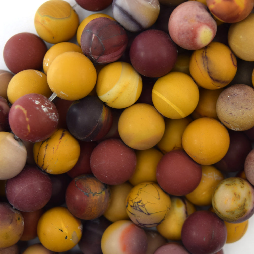 Natural Matte Mookaite Round Beads 15" Strand Mookite 4mm 6mm 8mm 10mm 12mm
