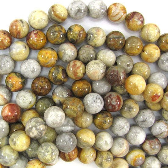 Natural Crazy Lace Agate Round Beads Gemstone 15" Strand 6mm 8mm 10mm 12mm