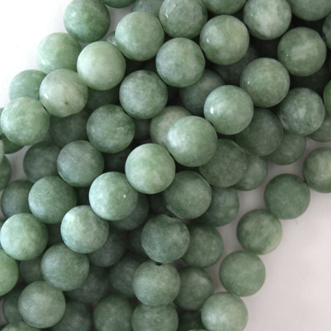 Star Cut Faceted Canada Green Jade Round Beads Gemstone 14" Strand 6mm 8mm 10mm