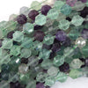 Natural Rainbow Fluorite Prism Double Point Cut Faceted Beads 15.5