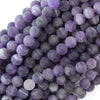 Natural Matte Purple Amethyst Round Beads 15