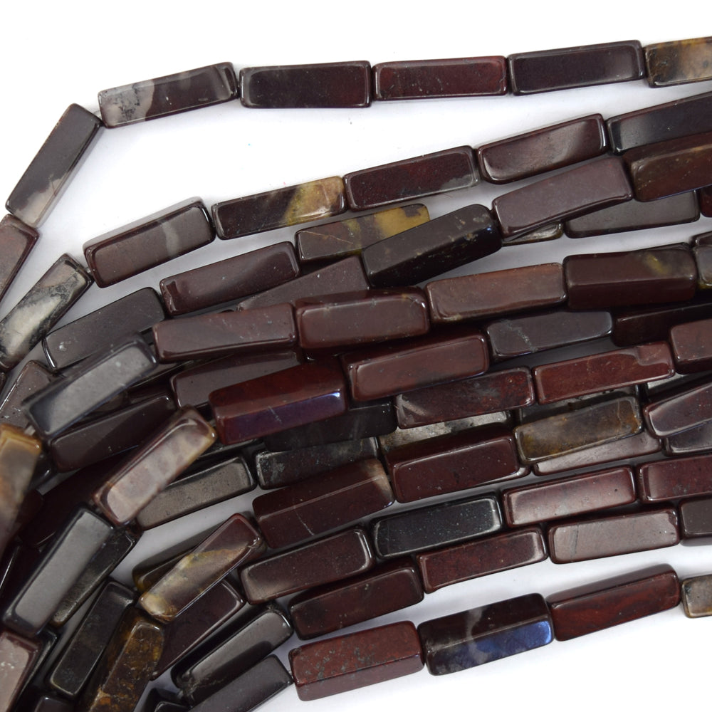 13mm poppy jasper side tube beads 16