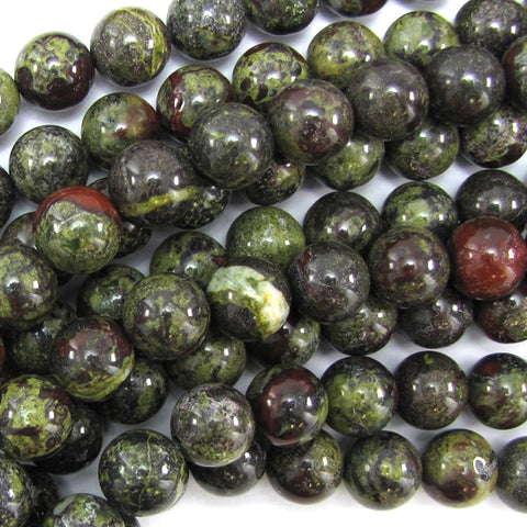 Natural Green Unakite Jasper Round Beads 15.5" Strand 4mm 6mm 8mm 10mm 12mm