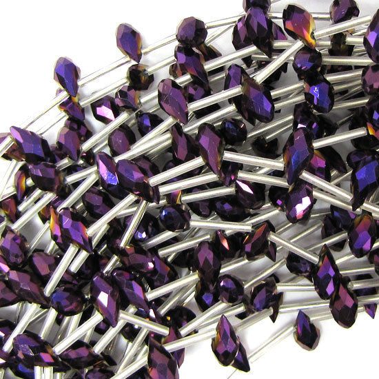 6x12mm faceted quartz teardrop beads 15.5