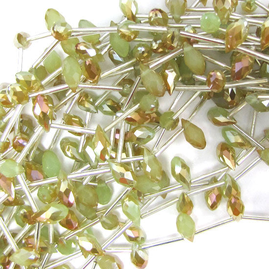 6x12mm faceted quartz teardrop beads 15.5