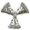 6 23mm silver plated pewter flower triangle 1 hole to 3 holes findings