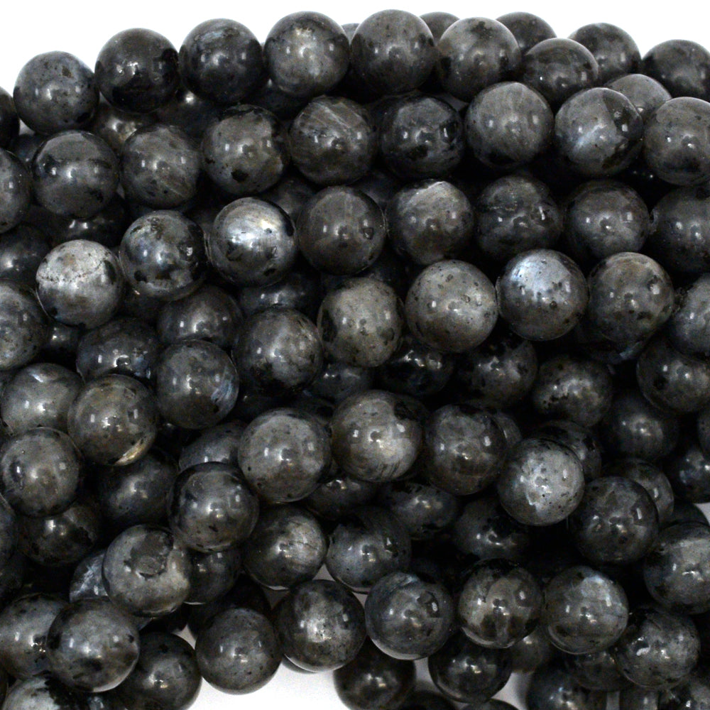 Natural Gray Labradorite Larvikite Round Beads 15" Strand 4mm 6mm 8mm 10mm 12mm