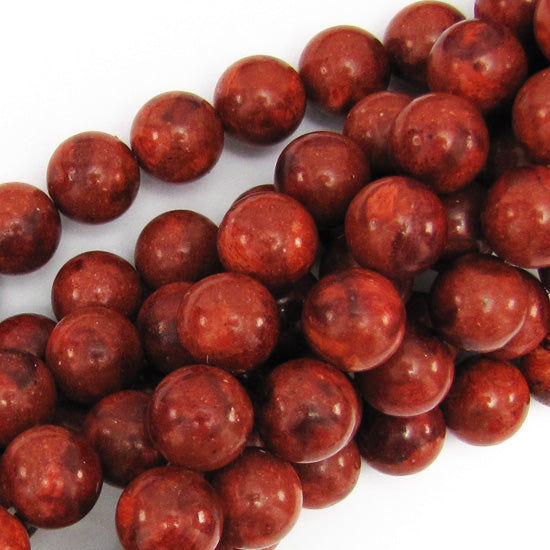 Red Sponge Coral Round Beads Gemstone 15.5