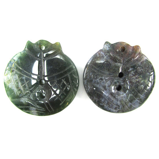 40x40mm indian agate carved pendant bead 1 pc