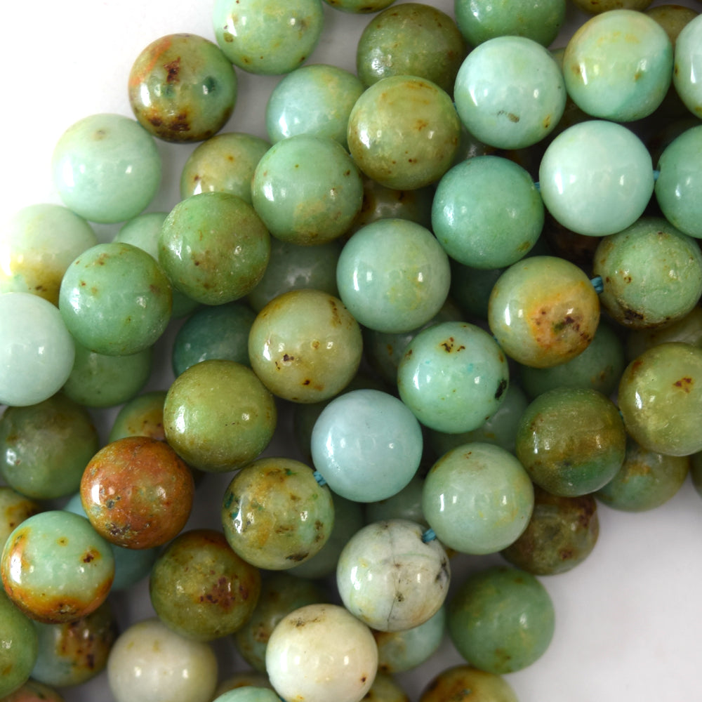 Natural Light Green Chrysoprase Round Beads Gemstone 15" Strand 6mm 8mm 10mm