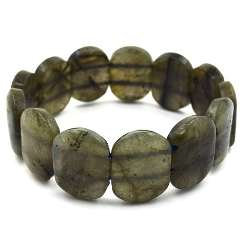 40mm green turquoise stretch bracelet 8"