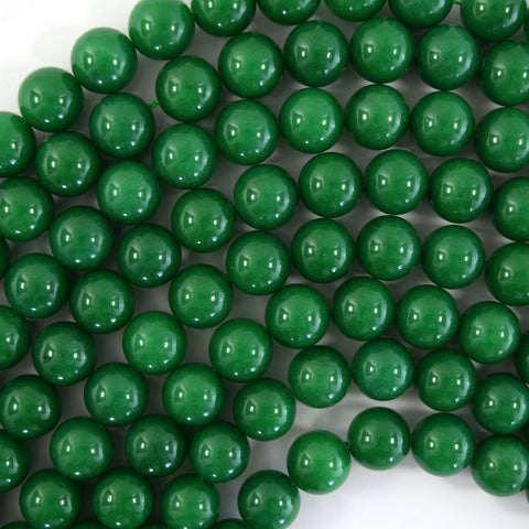 8mm faceted emerald green jade round beads inlaid with rhinestone 15" strand