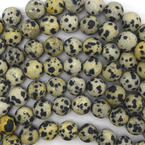 Natural Dalmatian Jasper Round Beads Gemstone 15" Strand 4mm 6mm 8mm 10mm 12mm