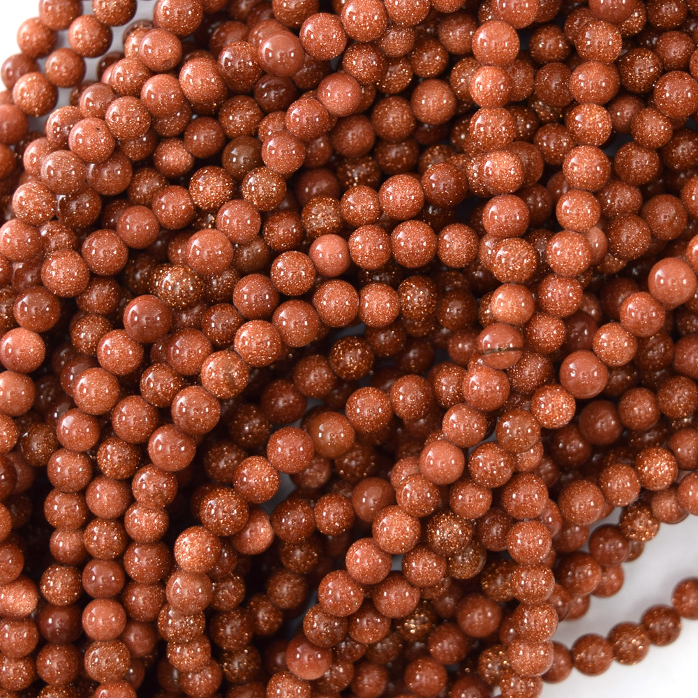 Goldstone Round Beads 14.5" Strand Sandstone 2mm 3mm 4mm 6mm 8mm 10mm 12mm
