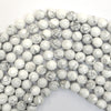 Natural Faceted White Howlite Round Beads 15.5