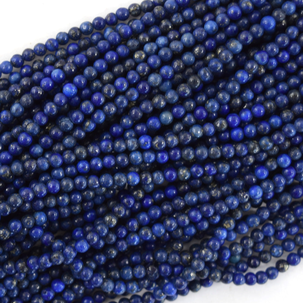 Natural Blue Lapis Lazuli Round Beads 15" Strand 4mm 6mm 8mm 10mm 12mm