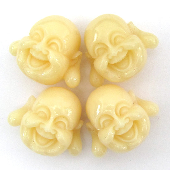 18mm synthetic coral carved buddha beads 15