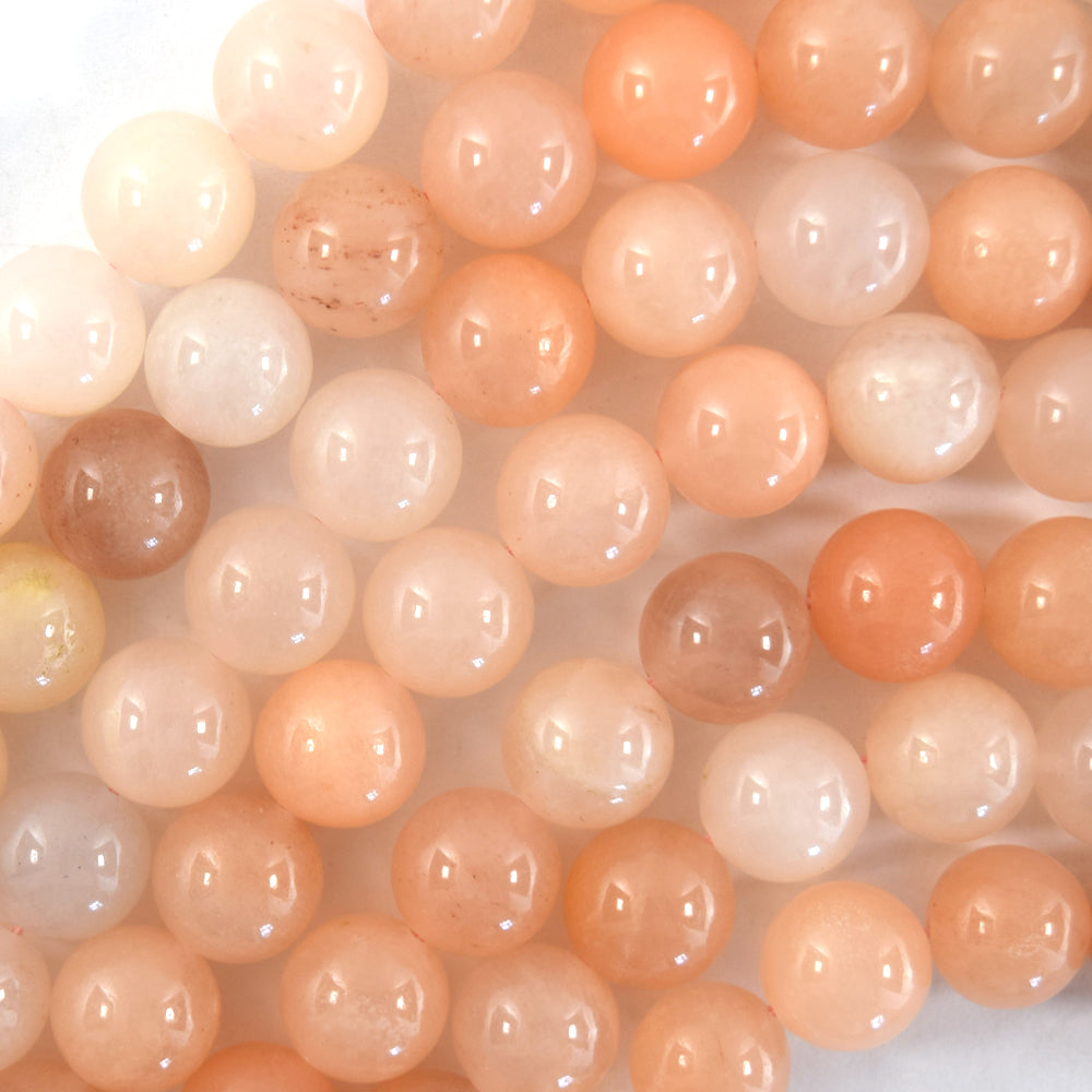 Natural Peach Aventurine Round Beads Gemstone 15" Strand 6mm 8mm 10mm 12mm
