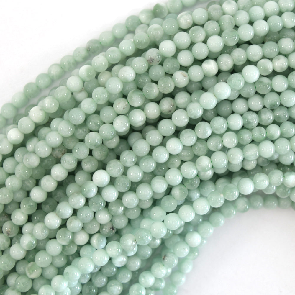 Natural Green Angelite Round Beads Gemstone 15.5" Strand 4mm 6mm 8mm 10mm 12mm